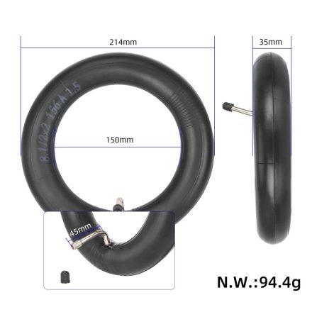 8,5x2 156 A 1,5 gumibelső 90 fokos szelep (Kukirin G2Pro kompatibilis)