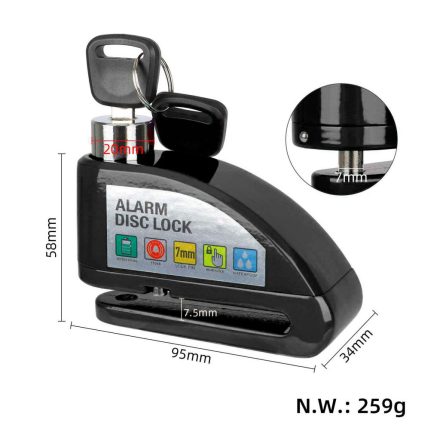 Riasztós féktárcsa zár 