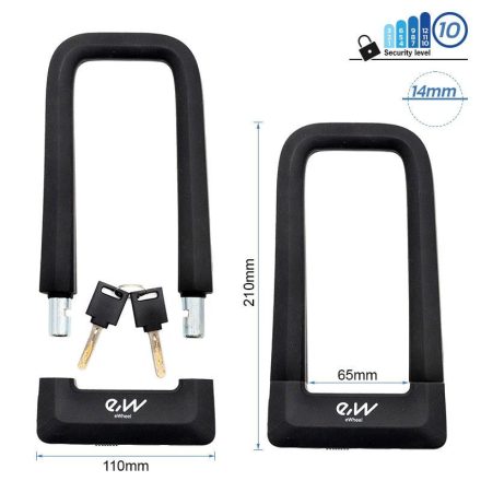 U-zár kulccsal EWLK023 fekete